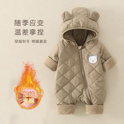 Winter Kinder Verdickter Body Babykleidung Warmer Kapuzen-Baumwoll-Jumpsuit