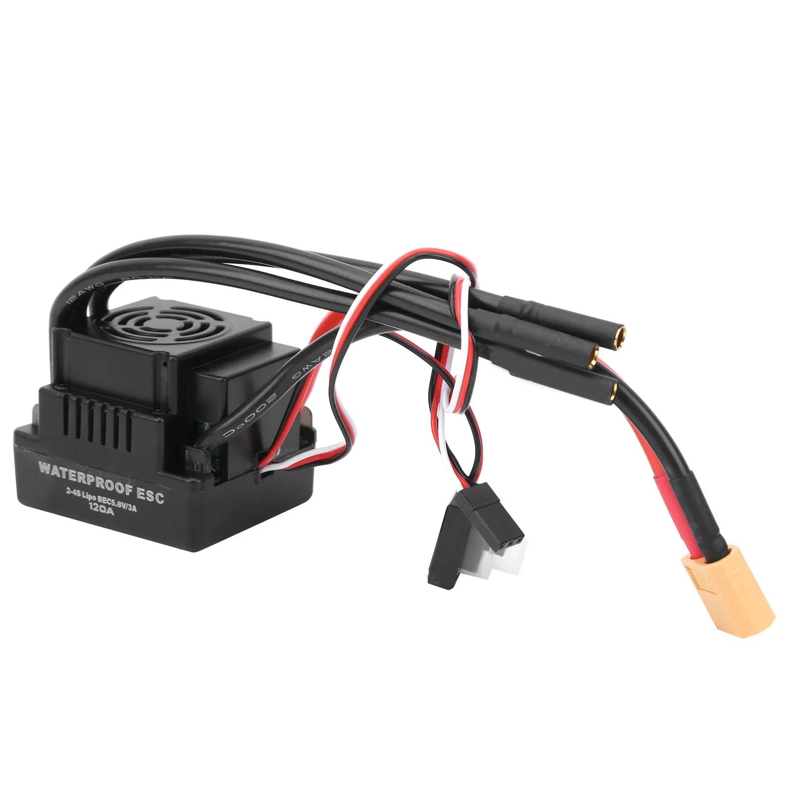 

120A Waterproof Brushless ESC Electronic Speed Controller Accessory Fit for 1/8 RC Car Brushless ESC Electronic Speed Controller