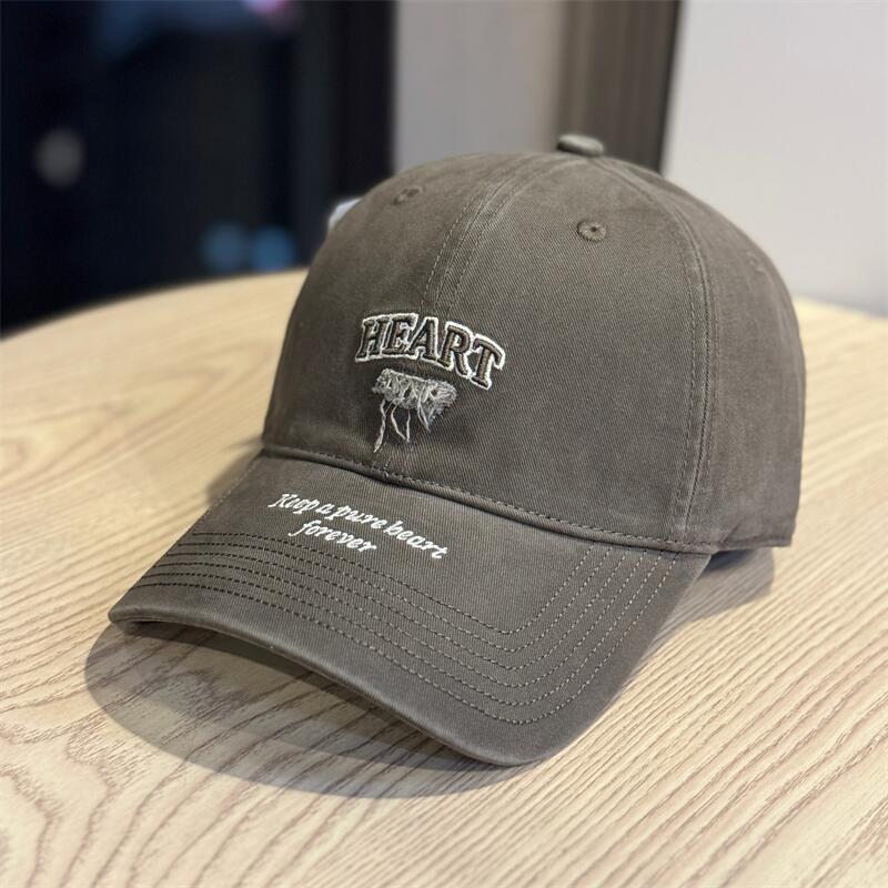 Autumn Fashion Letter Embroidery Baseball Cap Men's Four Seasons Versatile Casual Cap College Style Hat Women Show Small Face