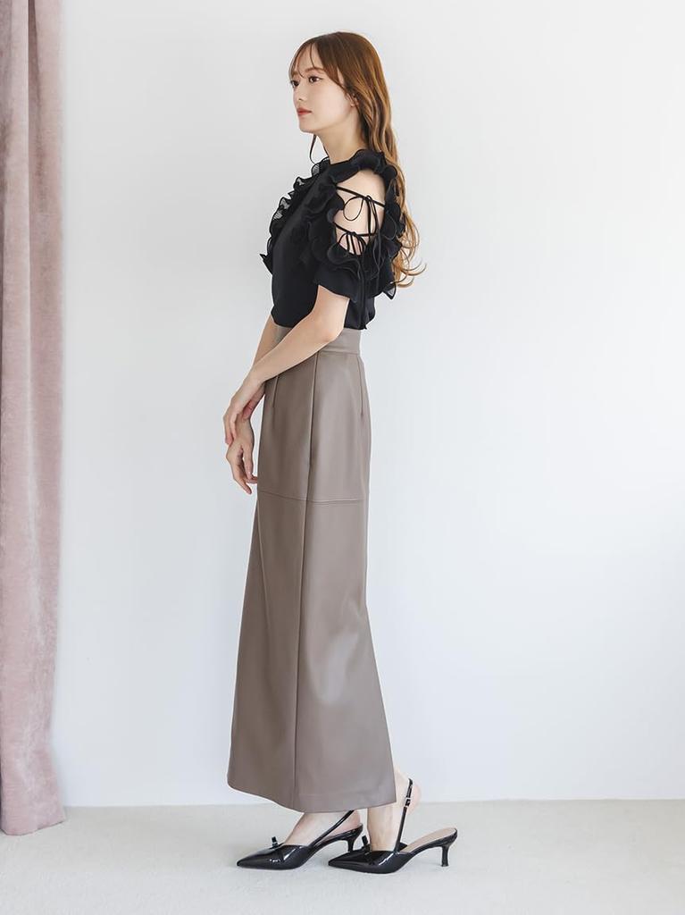 Stretch Leather Tight Skirt SWFS254285MOC0