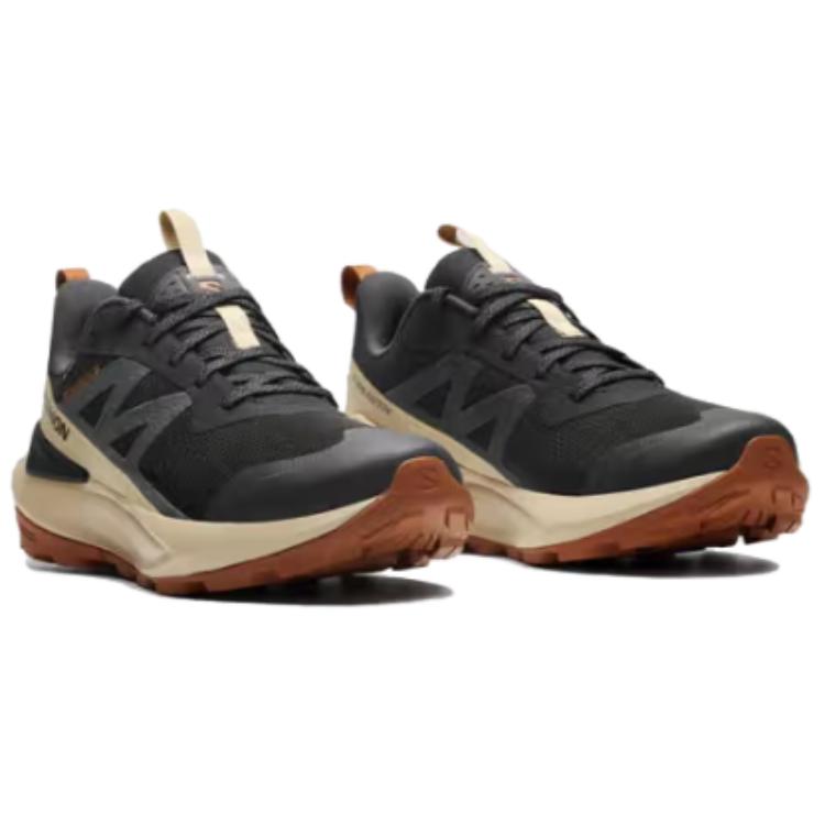Salomon Elixir Fabric Soft Comfortable Waterproof Breathable Low-Top Hiking Shoes Men Hiking Shoes Black Brown 475604