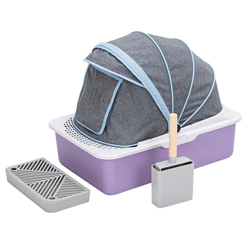 

Корзина для домашних животных, закрытая, из нержавеющей стали, подстилка, антицарапающая и антиукусная, чистящие средства L 60.8x40.8x50cm фиолетовый