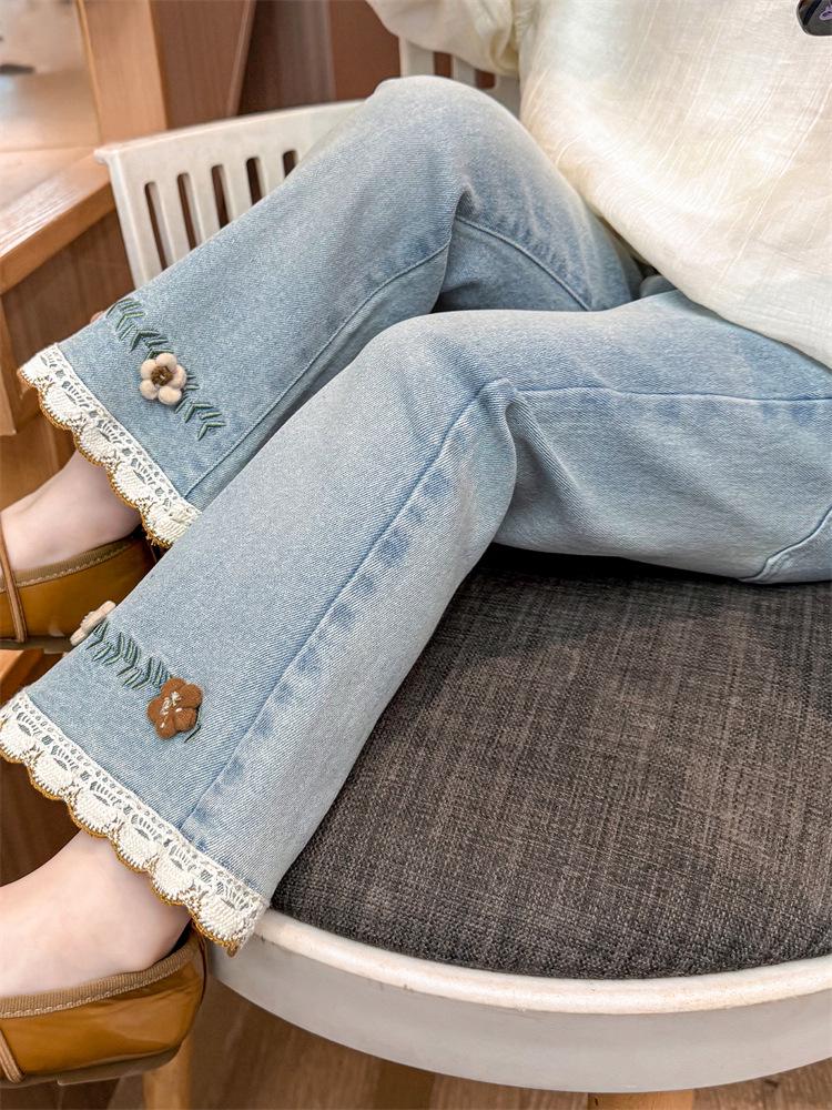 Girls' Spring & Autumn 2025 Flared Jeans: New Casual Trousers for Baby Girls