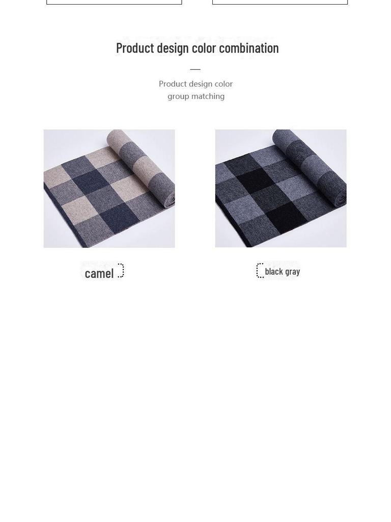 100% Pure Wool Men's Knitted Scarf - New Autumn/Winter Korean Style, All-Match Thick Warm Neck Scarf, Gift Box Included