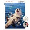 Beautiful Framed Pearl Painting Kit Cute Sea Otter Design DIY 3D Bead Art Canvas Creative Wall Decor Relaxing Hobby Gift for Adults