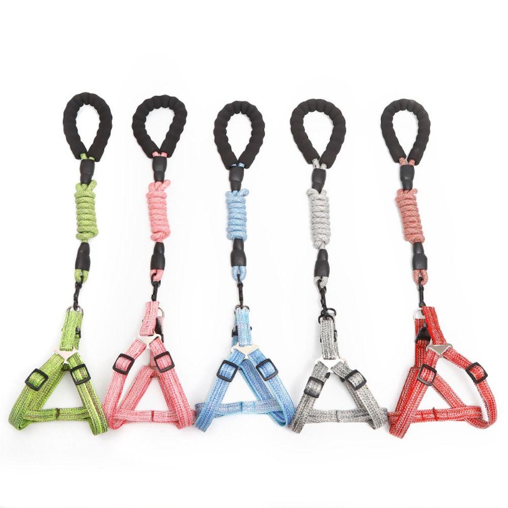 Adjustable Dog Harness and Leash Set Lightweight Soft Pet Chest Strap Comfortable Escape Proof Cat Collar Lead Leash