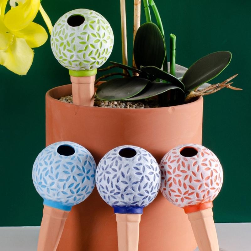 4 st Självvattnande Planteringsinsats Växtvattningsglober Terrakotta Vattningsspikar Automatisk Vattenbevattningsanordning