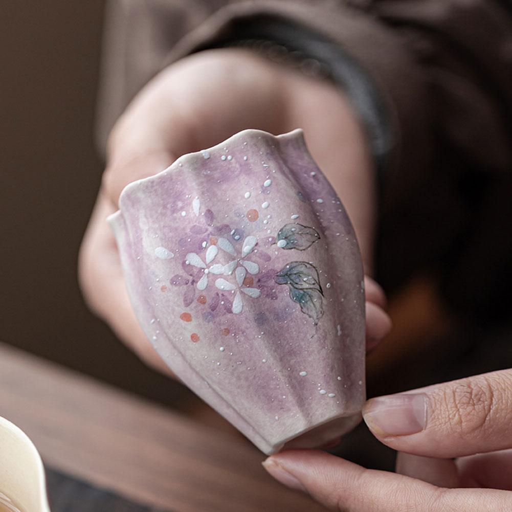 Ceramic Chinese Tea Cups Hand Painted Art Pottery Tea Cup For Adults