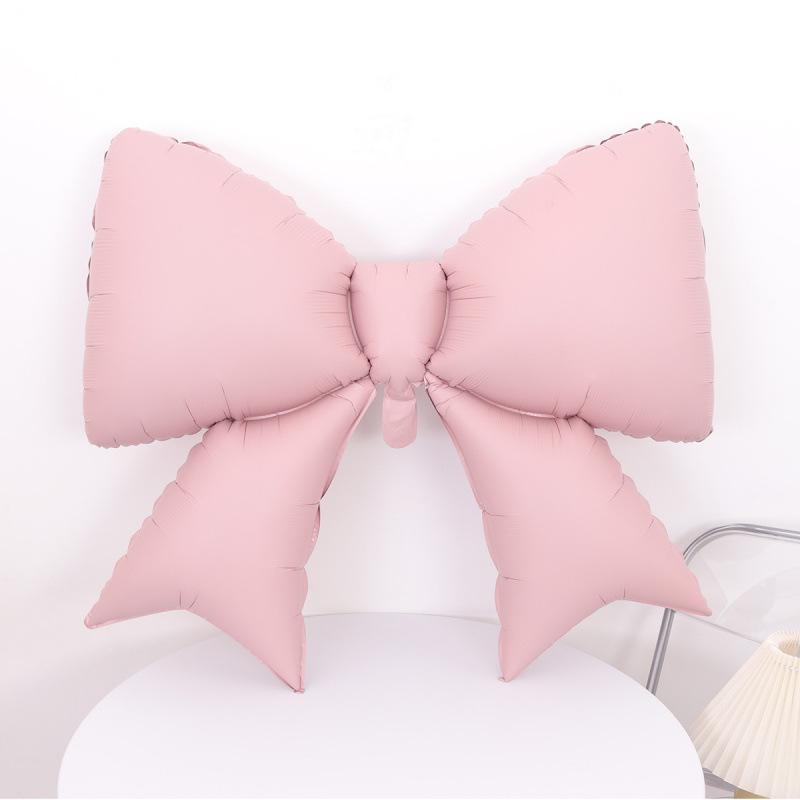 Matte Pink Heart Bow Balloon for Children s Birthday Party Decoration Photo Backdrop