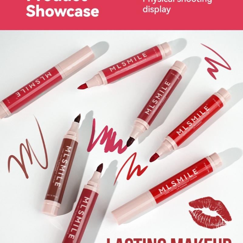 MLSMILE non-stick cup lipstick matte natural easy to color lip glaze waterproof marker lip liner