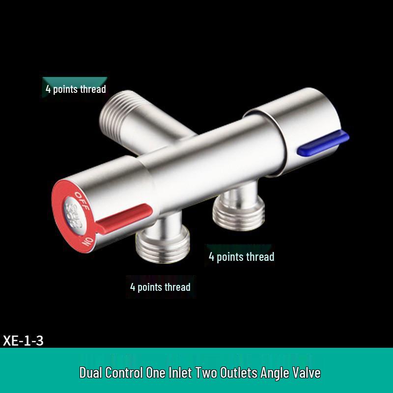 Robinet Trois Voies Multifonctionnel en Acier Inoxydable pour Machine à Laver, Bac à Vadrouille de Balcon et Contrôle de Toilette