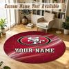 Round Rug Custom NameSan Francisco 49ers Pattern Non Slip Carpet Home Floor Decor