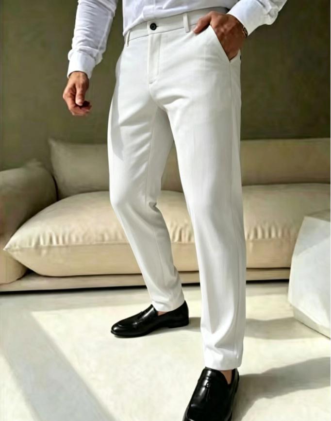 New Men's Business Casual Pants Straight Trousers Commuting Versatile Solid Color Trousers Men's Wholesale