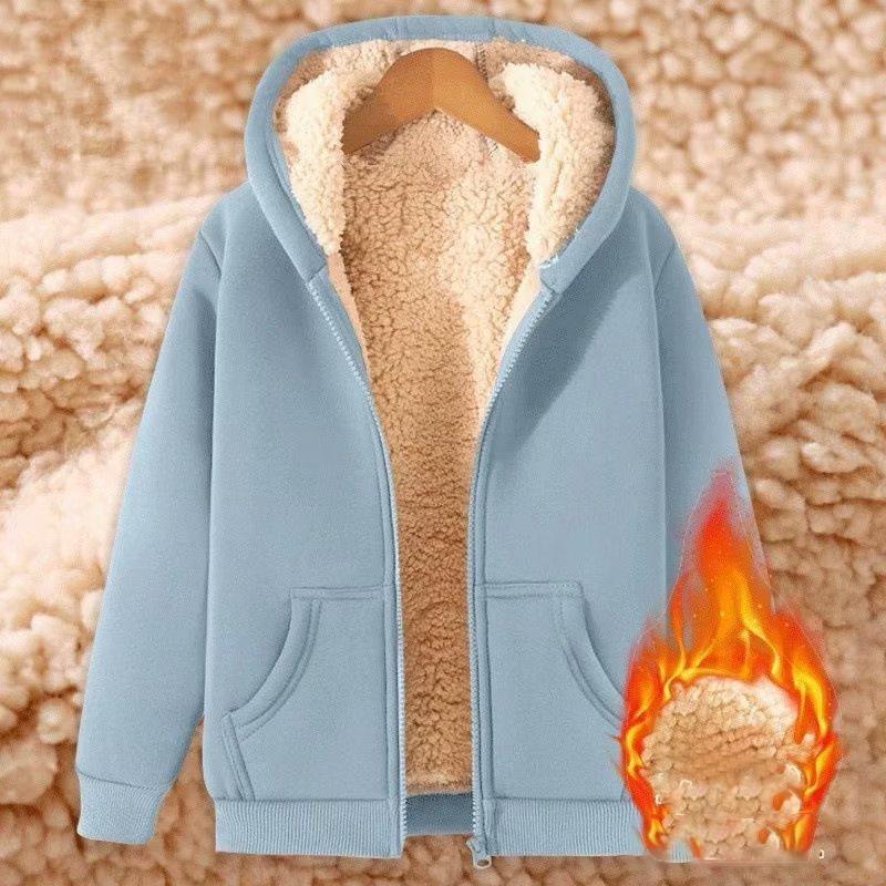 Large Size M-5XL Men's Fleece Thickened Solid Color Hooded Sweatshirt Youth Cardigan Top Student Zipper Sweatshirt Men's Jacket