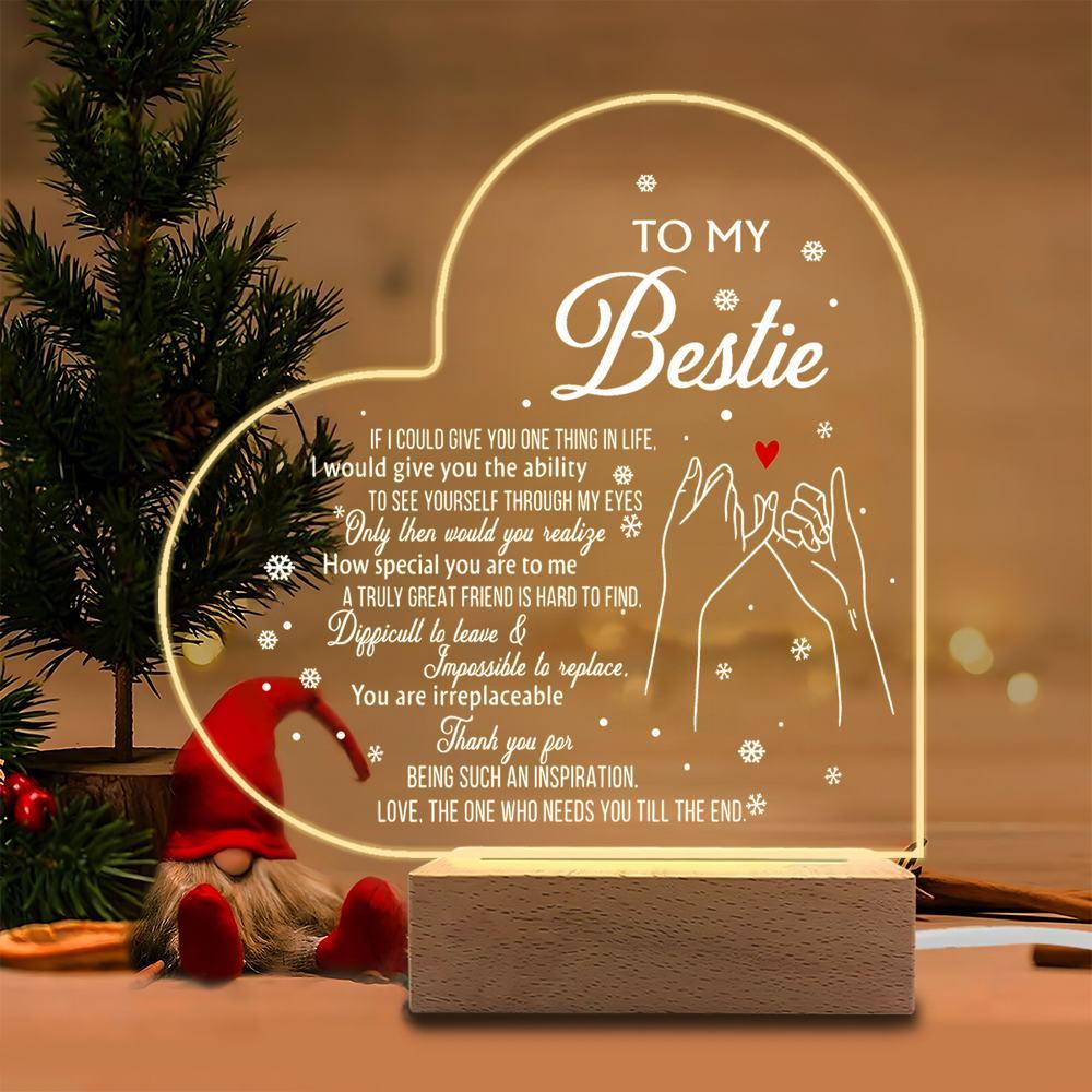 

1PC Acrylic Luminous Ornament Photography Accessories, USB Base, BFF Gift, Women Friendship Figurines Plastic чистый