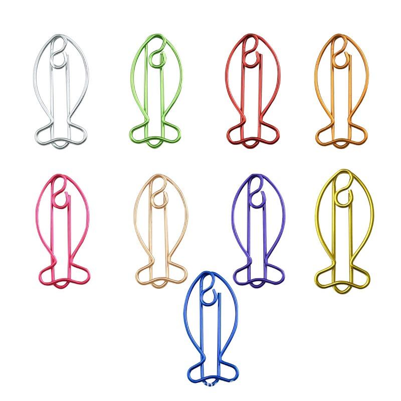 30pcs Creative Fish Paper Clips Metal Decorative Small Colored Paperclips Animal Shaped School Office Supplies for Document