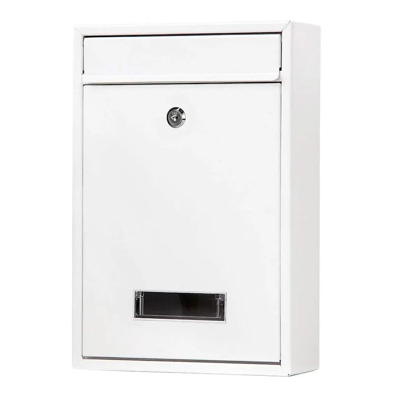 Lockable Wall-Mounted Iron Letter Box - with Key/Password, Outdoor Mailbox for Wall (WF)
