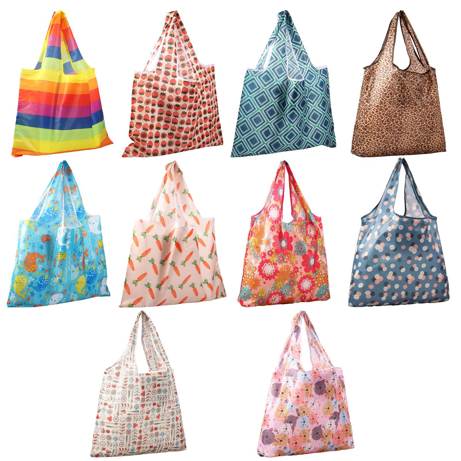

10Pcs Environmental Protection Shopping Bags Wear Resistant Foldable Grocery Bag Large Capacity Grocery Bag for Shopping Camping Mix 2 Sizes