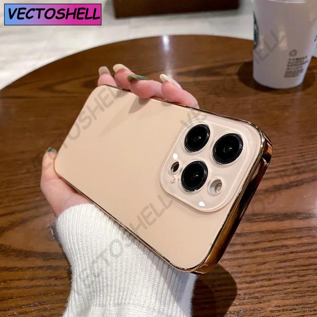 Fashion AG Slim Matte Case For IPhone 11 12 13 14 15 16 Pro Max IPhone 17 Pro 16ProMax Glass Lens Protector Plating Bumper Cover
