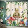 Pilzbedruckter Duschvorhang Boho Mond Sterne Ästhetisch Floral Frosch Für Badezimmerdekoration