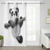Cute Furry Panda Climbs A Tree Window Curtains For Living Room Luxury Bedroom Decor Drapes Kitchen Window Treatments Curtains