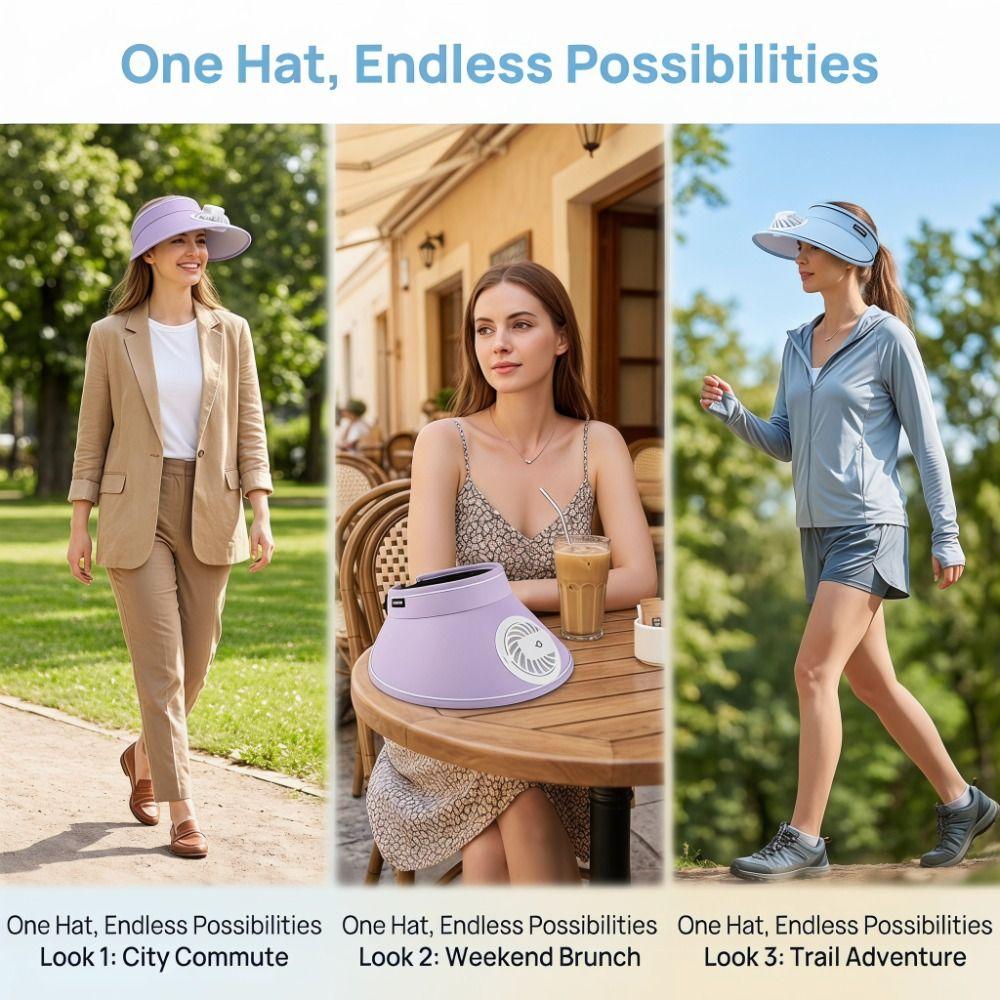 USB Charging Fan Solar Powered Fan Hat Large Brim Sun Protection Hat Wide Brim Sun Hat Outdoor