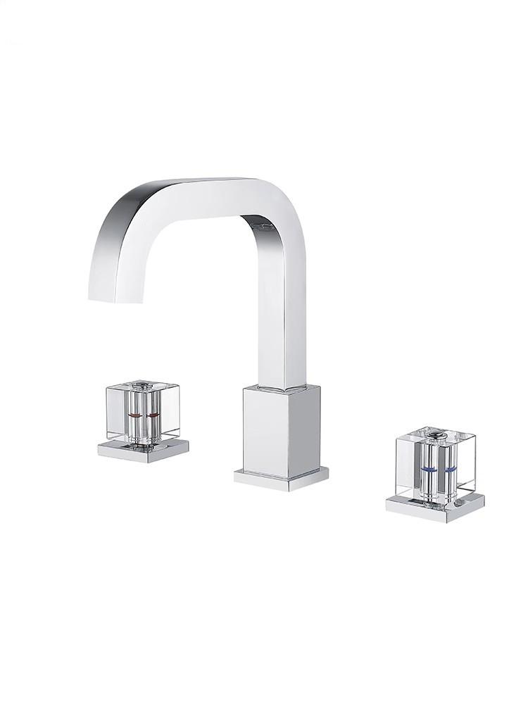 Gold Basin Faucet Bathroom Sink Faucet Mixer Tap Widespread Rotation Crystal Handle Wash basin Faucet 3 Hole Lavotory Faucet