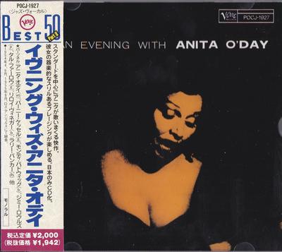 CD ANITA ODAY  An Evening With Anita ODay POCJ1927 Verve Records 1990 Japan ObiJazz Used