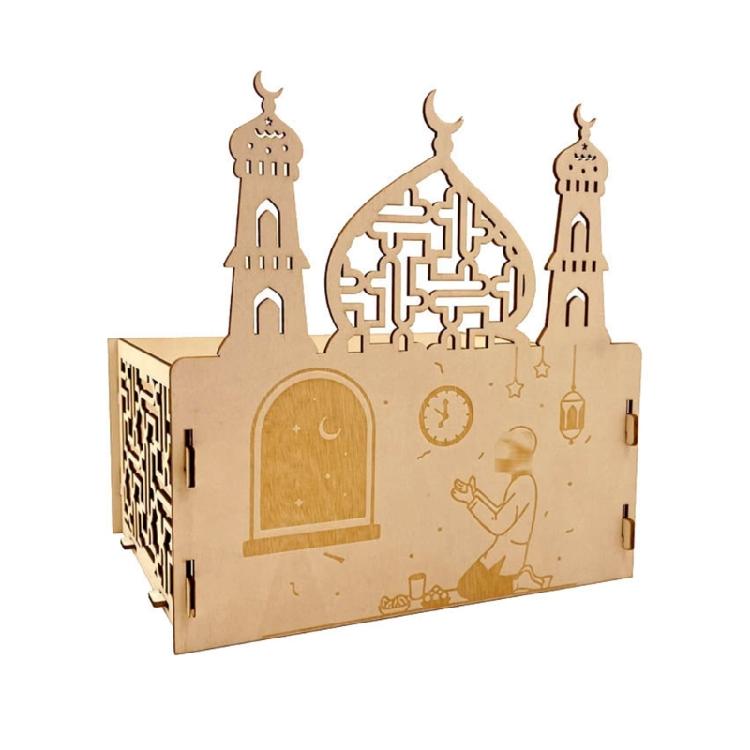 Eid Wood Ornaments Hollow Moon Stars Indoor Restaurant Dining Room