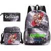 Yuanshen Backpack 3 Pieces/set Girls Boys Travel Shoulder Bag School Backpack
