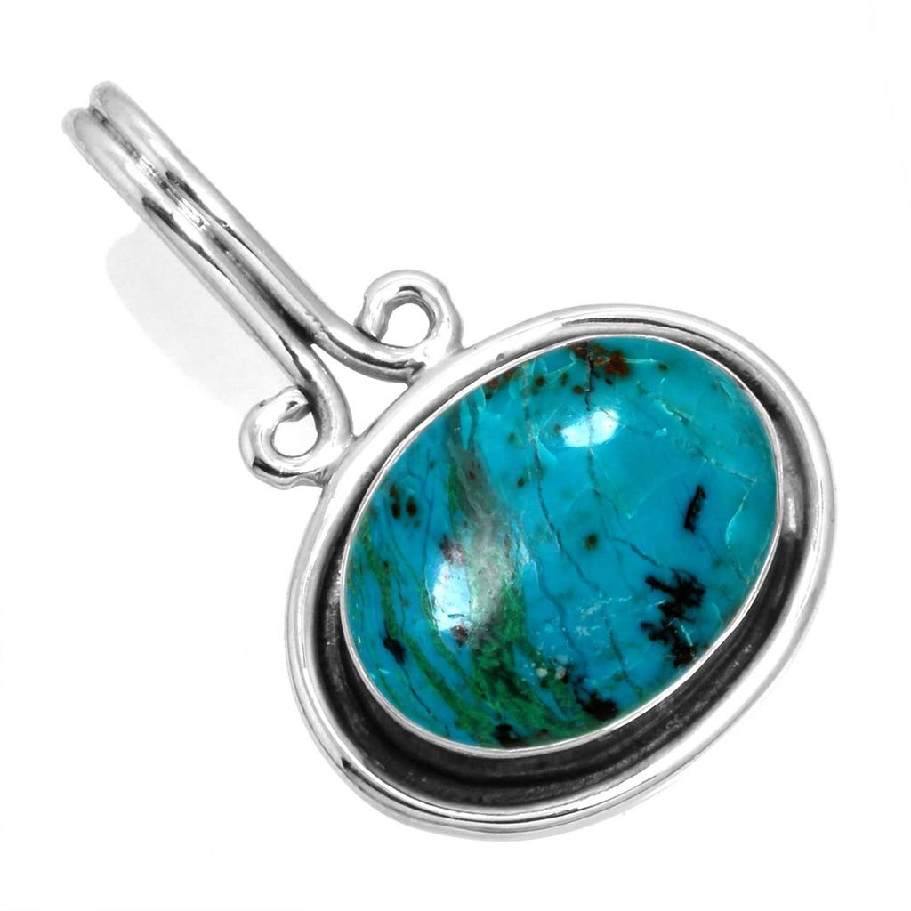 925 Sterling Silver Pendant Women Handmade Jewelry Valentine's Day Gift Amazonite Angelite Blue Opal Botswana Agate Mohave Azurite Chrysocolla