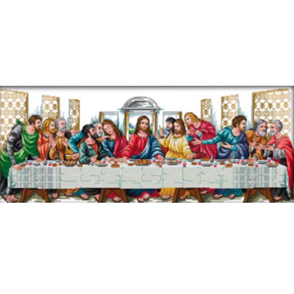 Happy Sunday Last Supper Picture Cross Embroidery Set 5DDIY Diamond Drawing Jesus Christ Embroidery Set Home Decoration 2024