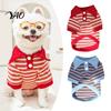 Soft Poodle Outfit Cute Dog Shirt, Striped Collared Clothes, Summer Button Up T-Shirt, Comfortable Bichon Frise Clothes Breathable Puppy Outfits