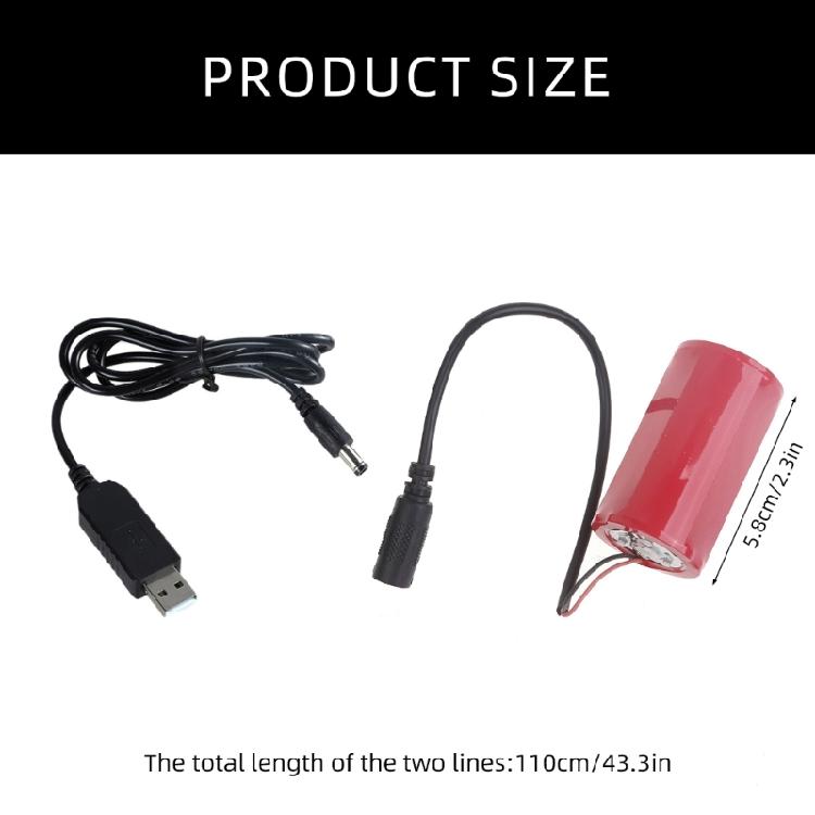 110CM USB to 1.5V LR20 D Battery Substitute Cable USB Power Converters for Continuous Power in Electronics Devices