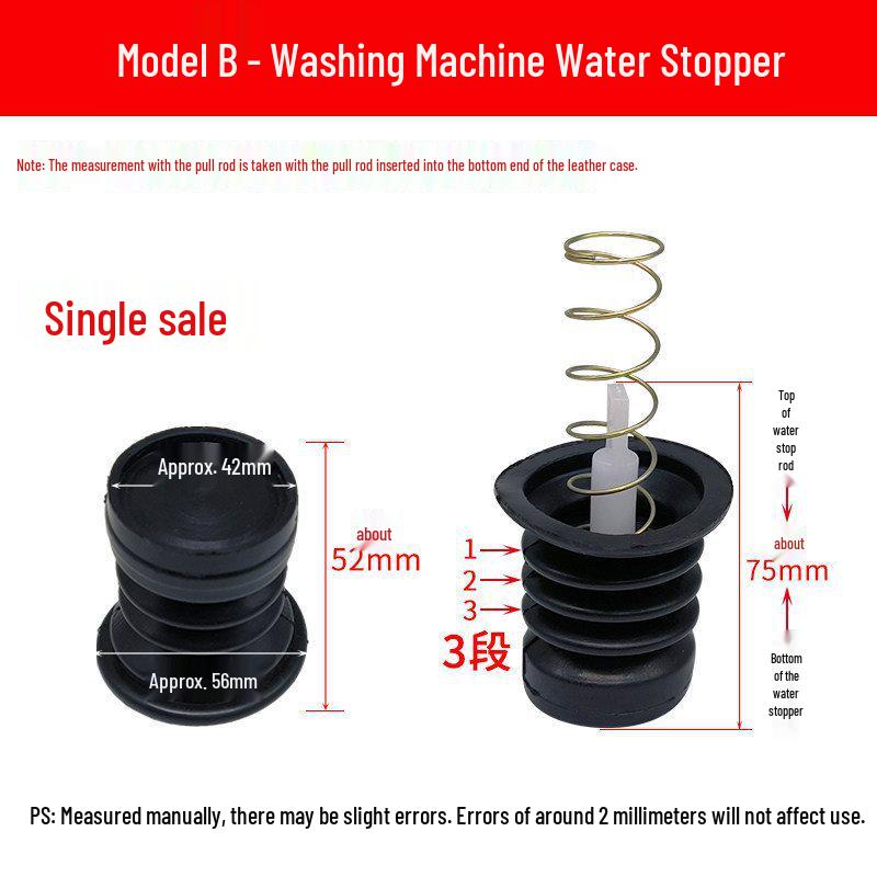 Rubber Drain Plug & Sleeve with Spring for Semi-Automatic Twin Tub Washing Machine