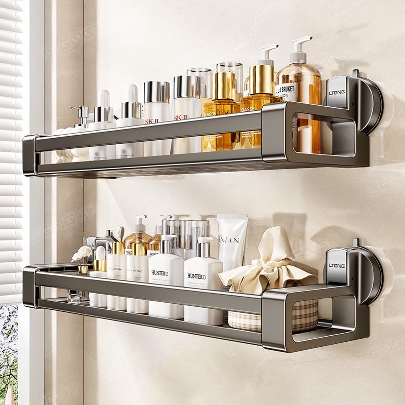 Bathroom Suction Cup Storage Basket - No-Drill Wall-Mounted Organizer