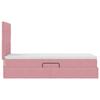 Storage Bed with Mattress Pink 90 x 190 cm Velvet
