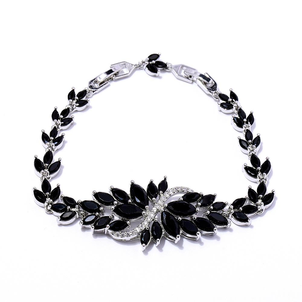 Jewelry Ice Linghua European and American Temperament Zircon Bracelet Full of Diamonds Inlaid Jewelry Multi-color Free Extended Buckle.