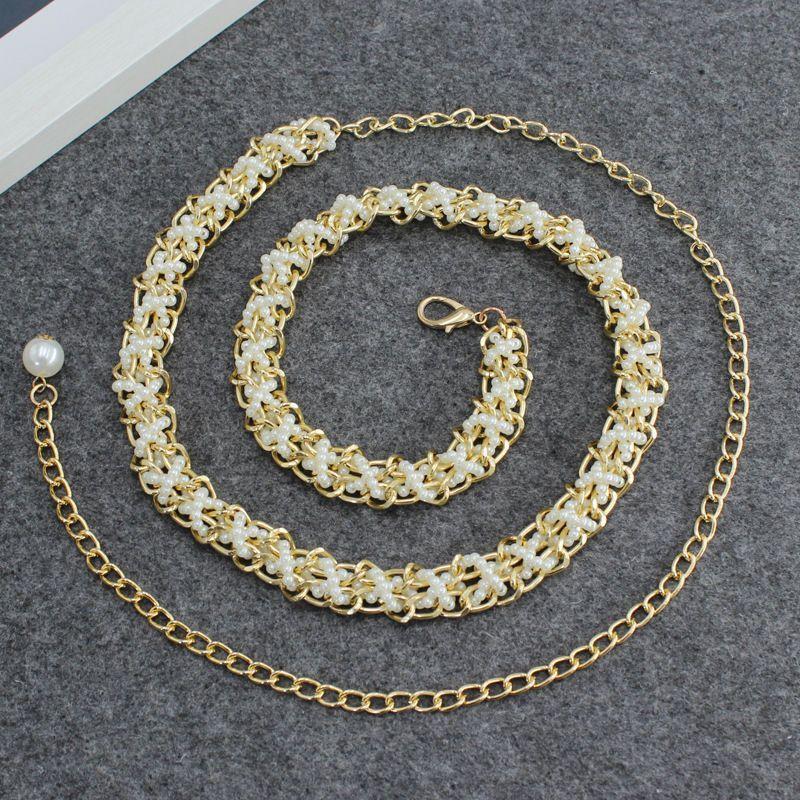 New Pearl Tassel Women's Sweet Decorative Dress Pearl Waist Chain Korean Version Versatile Multi-Layered Fashion Belt