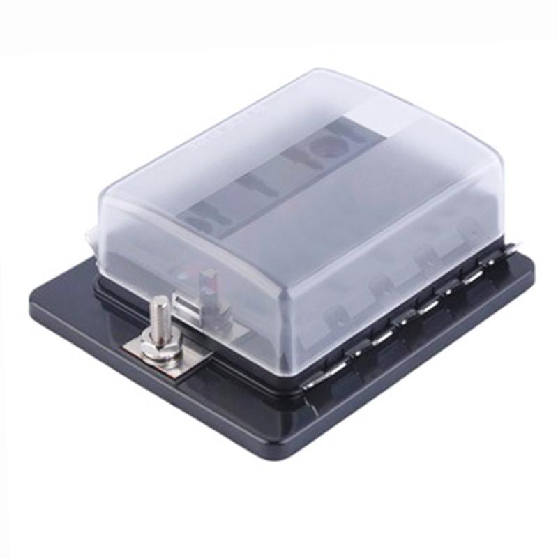 10 Ways 6 Ways Blade Fuse Box Holder with LED Warning Light for Car Boat Marine Trike 12V 24V M Size