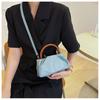 Wolkenplissierte Kunstleder-Schultertasche für Damen im Vintage-Stil, Crossbody, quadratische Geldbörse