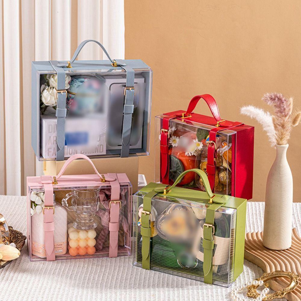 Visible Windows Storage Case Acrylic Wedding Candy Packaging Box Handbag Case Present Box New Year