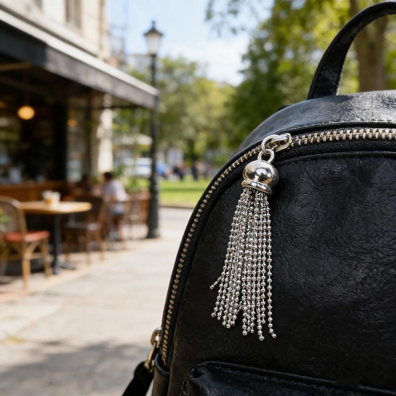 1 Stück Metallkette Quaste Leder Taschen Schmuck Vorhang Bekleidung Dekoratives Zubehör DIY Schlüssel Handy Tasche Fransenbesatz Quasten