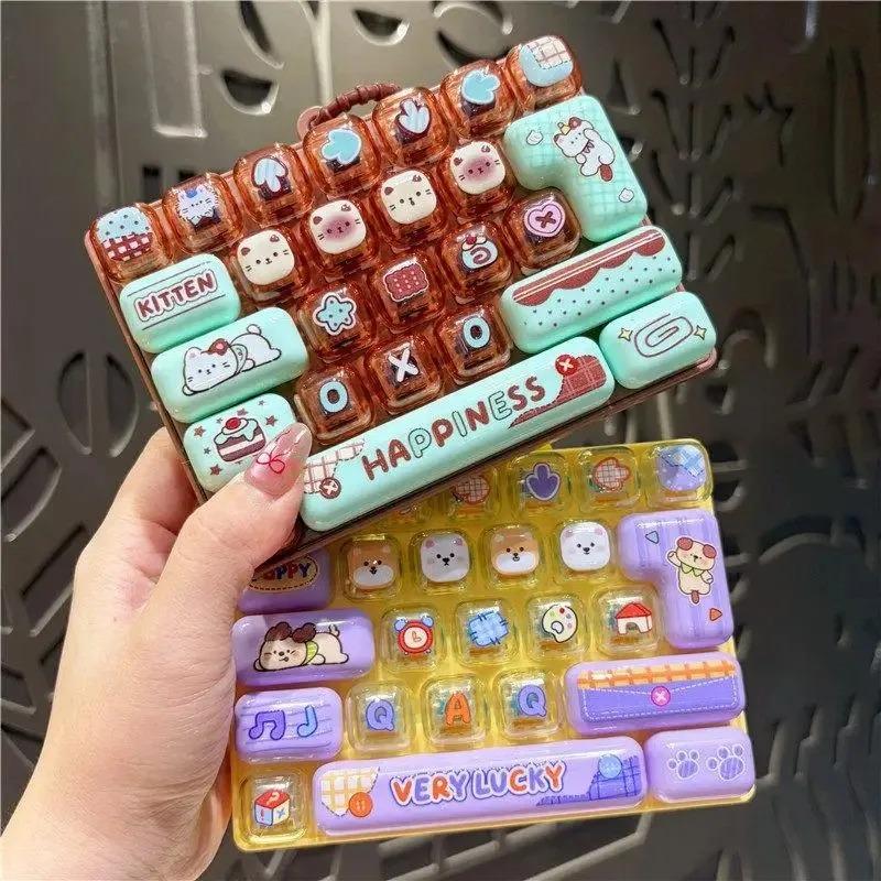 /Portachiavi Clicker Tastiera 26 Tasti Divertente Fidget Spingi Spremi Sollievo Ansia Stress Decompressione Fascino Borsa Sensoriale Regalo..