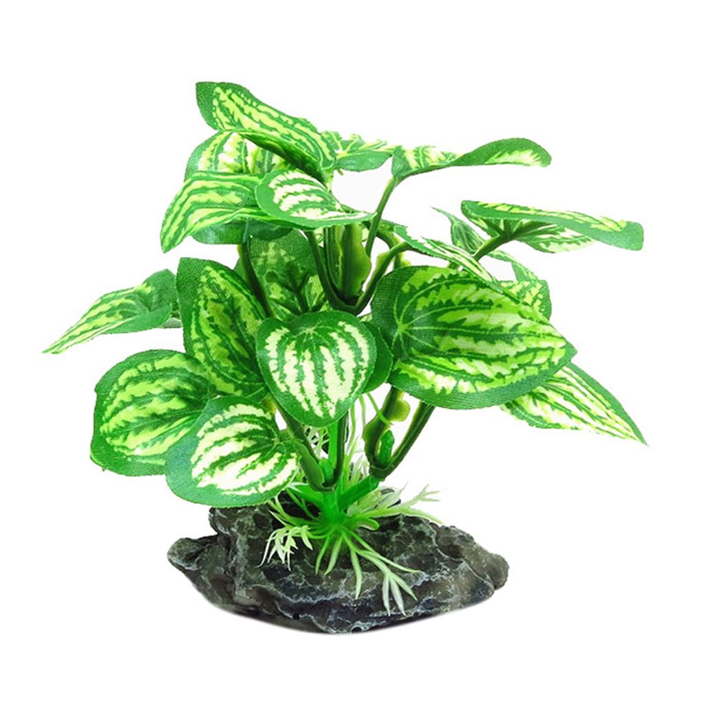 Simulated Reptile Plants For Terrarium Decor, Realistic Artificial Water Plants With Base Amphibian Habitat Decoration, Snake Tortoise Tank Accessorie