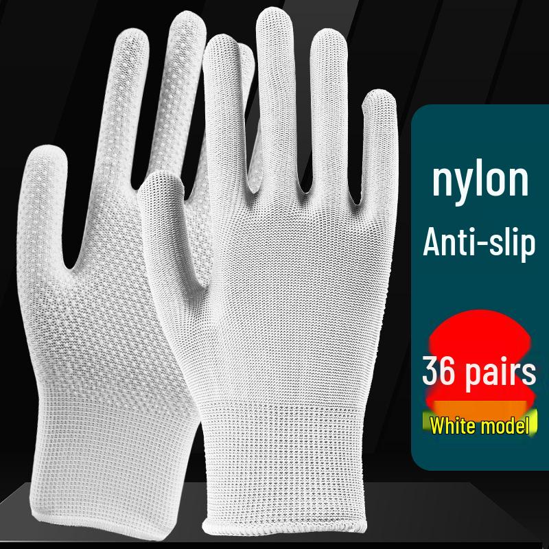 Breathable Non-Slip Nylon Summer Work Gloves - Unisex, Wear-Resistant, Sunscreen