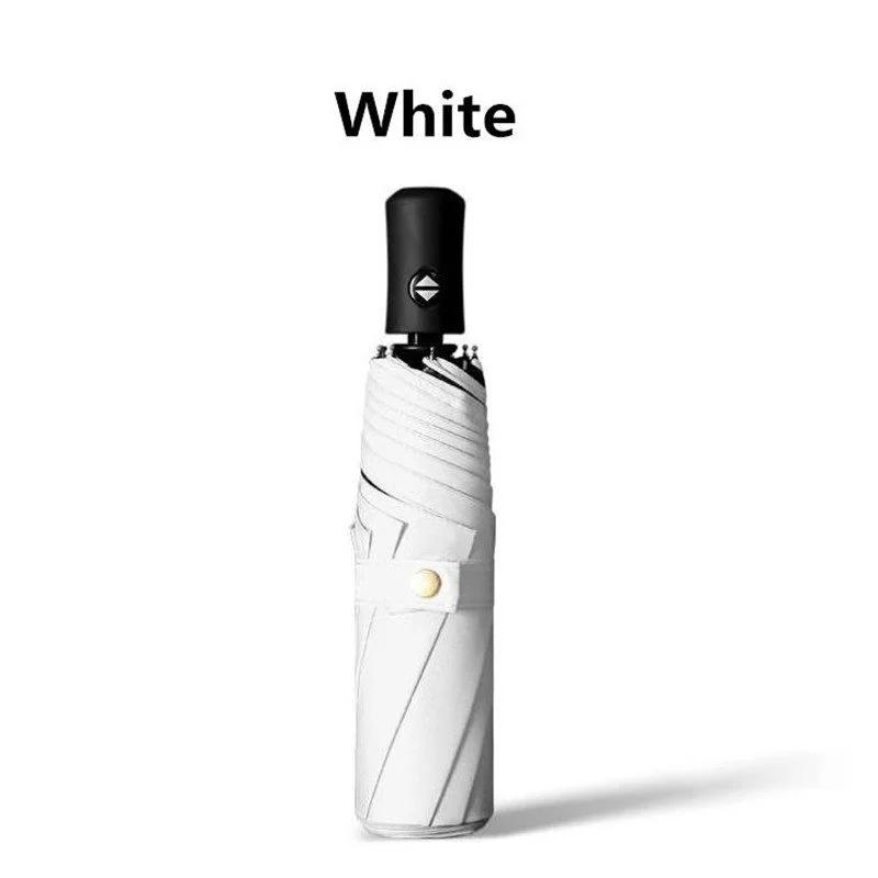 Automatic Folding Sunny Rain Umbrella Solid Color Three-folding Windproof Business Umbrella