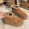 Fur Platform Women Ankle Boots Suede Flats Fashion Warm Shoes Woman 2025 Trend New Winter Causal Walking Warm Women’s Snow Botas