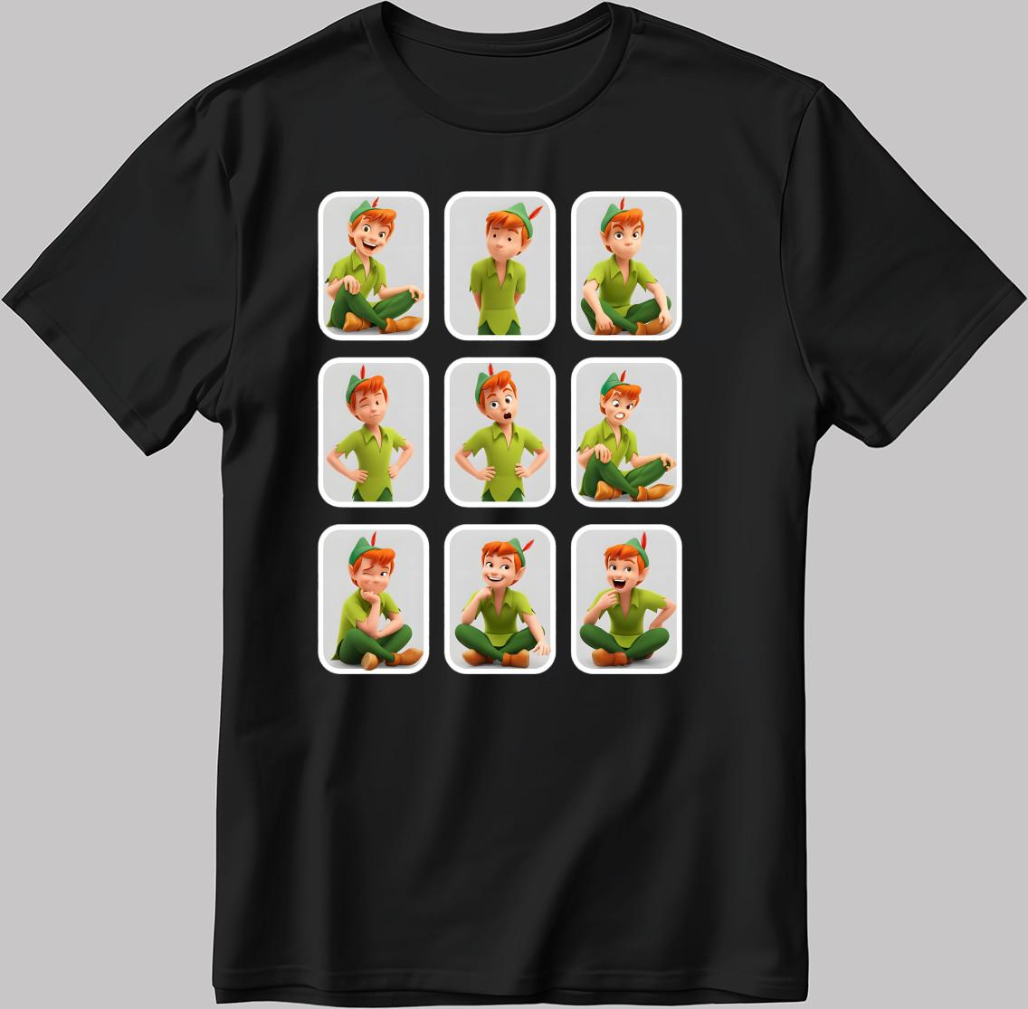 New Peter Pan Disney Moods Short Sleeve W/B Men / Women T Shirt YZ113 L