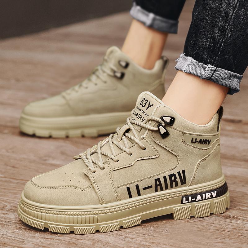 2024 Men Autumn New Fashion Casual Wear-resistant  Boots High-top Tooling  Shoes Tide Boots British Canvas Shoes  Boots